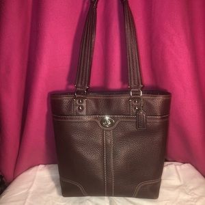 Coach Leather Turnlock Purple Purse